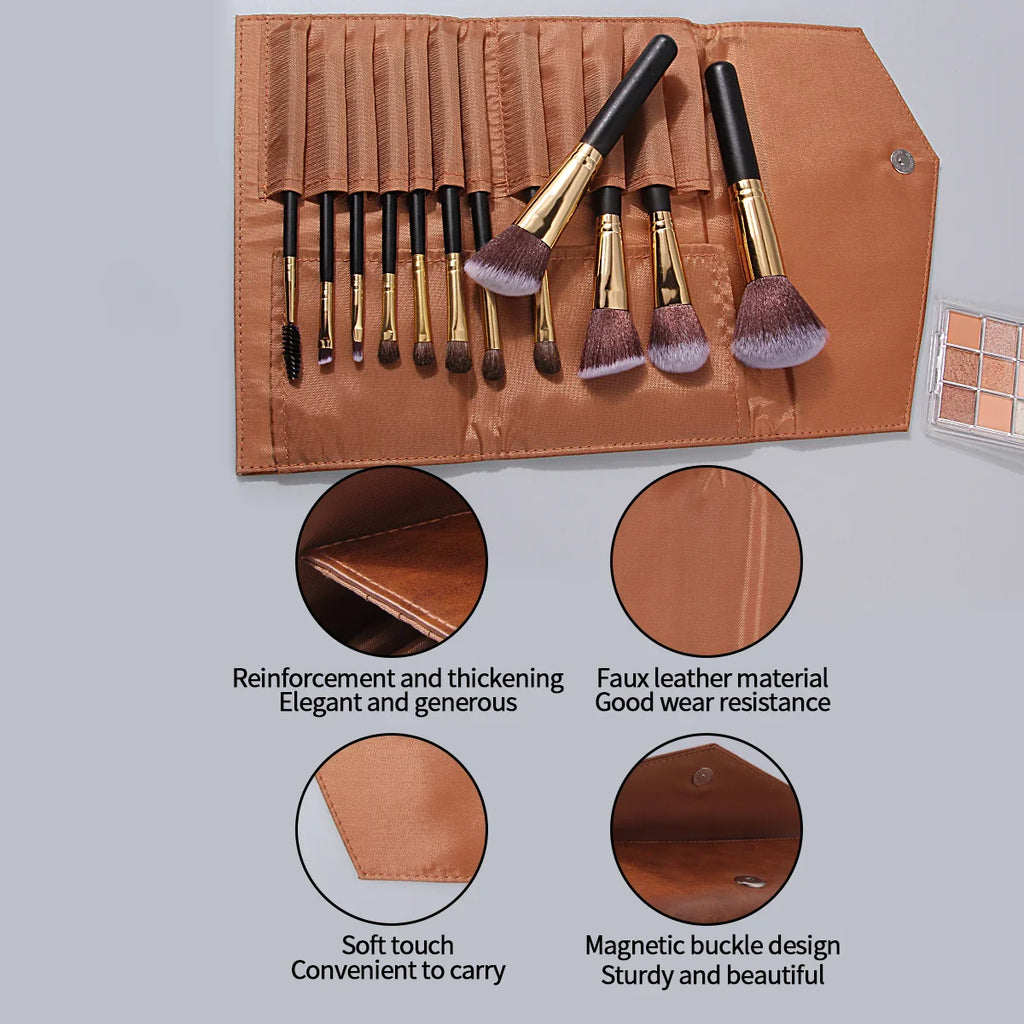 Travel Makeup Essentials Brush Set with Bag