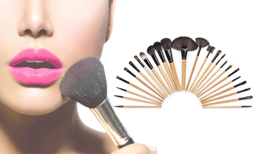 Sada 24 štetcov na make up s puzdrom