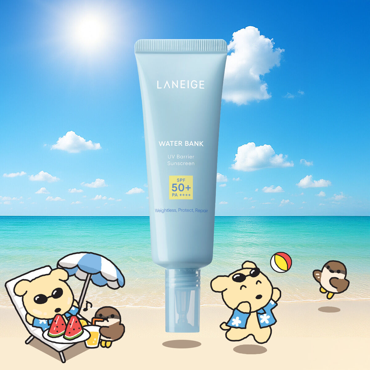 Laneige Water Bank UV Barrier Sun Cream 50ml + 25ml*2